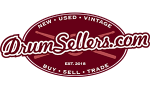 DrumSellers.com oval logo with crossed drumsticks and text: "New, Used, Vintage, Buy, Sell, Trade, Est. 2018".